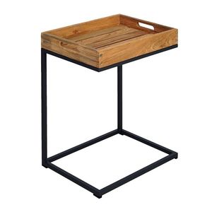 Contemporary Farmhouse Style Accent <b>Bar</b> <b>Table</b> Sustainable Wood Furniture with Antique Design for Home or Hotel Iron Material - Product Image 3