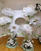 Pivoines artificielles géantes élégantes en organza pour la décoration de mariage, la décoration intérieure, les décors de scène et les toiles de fond