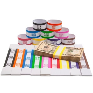 Bandes de papier adhésif personnalisées activées par l'eau pour emballages bancaires, bandes de protection pour billets de banque avec adhésif en caoutchouc - Product Image 1
