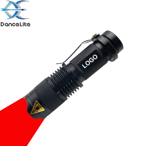 Lampe torche LED à lumière rouge OEM SK68 620nm Mini lampe torche rouge zoomable pour la chasse d'observation nocturne (AA/14500) - Product Image 1