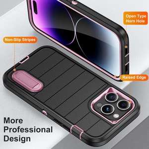Étui de protection intégrale robuste antichoc 3-en-1 avec support dissimulé pour <span class=keywords><strong>iPhone</strong></span> 18 17 16 15 14 13 Pro Max - Product Image 3