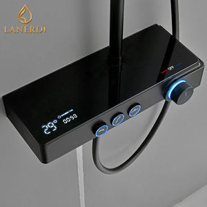 Набор смесителей для ванной комнаты, Современная душевая кабина с цифровым дисплеем, светодиодная подсветка, черный цвет - Product Image 4