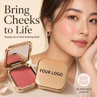 Palette de fards à joues mats vegan 8 couleurs, longue tenue, aspect naturel, pour usage quotidien du maquillage du visage