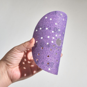 กระดาษทรายขัดเซรามิกสีม่วงขนาด150มม. 6นิ้วแบบตะขอและห่วงสำหรับขัดรถยนต์ - Product Image 6