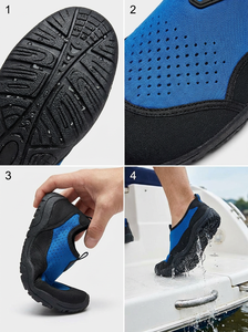 Chaussures de <span class=keywords><strong>bateau</strong></span> hybrides personnalisées pour hommes, en cuir véritable hydrophobe, avec lacets 360° et semelle en caoutchouc antidérapante EVA - Product Image 5