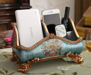 Cajas de almacenamiento de resina con control remoto retro de estilo europeo, decoraciones para el hogar para salas de estar - Product Image 3