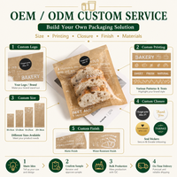 Sac à pain en papier kraft avec fenêtre transparente en PET, emballage alimentaire de qualité, design plat, logo personnalisé, pour toasts, croissants, baguettes