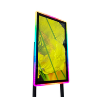 Kiosque à infrarouge vertical de 32 pouces, écran tactile, moniteur POS de 43 pouces, moniteurs de machine de jeu 4k avec lumières LED