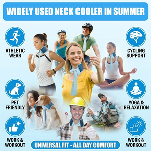 Instant <strong>Cooling</strong> <strong>Neck</strong> <strong>Wrap</strong> - Portable Reusable Ice Pack for Summer Heat, Sports &amp; Outdoor Relief Stay Cool This Summer - Product Image 6