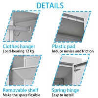 Armoire de rangement métallique à 2 portes pour vêtements, casier en acier avec tringle de suspension pour chambre, école, hôpital, bureau