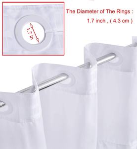 Approvisionnement d'usine 71 "* 74" <span class=keywords><strong>rideau</strong></span> <span class=keywords><strong>de</strong></span> <span class=keywords><strong>douche</strong></span> chic sans crochet <span class=keywords><strong>de</strong></span> couleur blanche facile à accrocher - Product Image 4