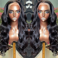 Proveedor de Pelucas de Cabello Humano Natural para Mujeres Negras, Pelucas Onduladas sin Pegamento, Pelucas con Frente de Encaje, Productos para el Cabello al por Mayor