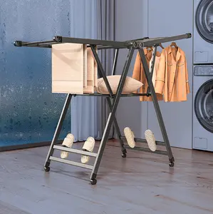 Cheap Price Square Foldable Standing Clothes Drying Rack Multifunctional For Outdoor Use