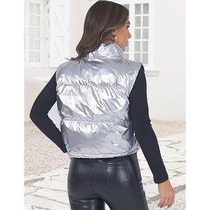 Chaleco Corto de Invierno para Mujer FOXA, Acolchado Metálico, Sin Mangas, Chaqueta de Plumón, Aislante Térmico, para Deportes al Aire Libre - Product Image 3
