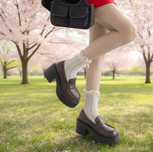 Mocasines versátiles de tacón grueso para otoño y verano - Product Image 3