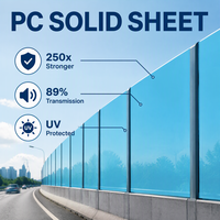 Panneau de barrière acoustique en polycarbonate solide transparent de 6 à 10 mm pour les projets d'infrastructure