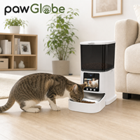 Distributeur automatique intelligent pour animaux de compagnie avec écran, caméra à distance, minuterie, appel vocal pour chats et chiens, double alimentation