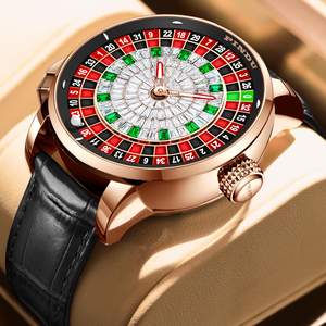 PINDU Design New NH35A Mechanical <b>Watch</b> Men Push Button Turn <b>Russian</b> Roulette Game Mineral Glass Dial Leather Strap 22mm Band - Product Image 5