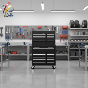 OEM Modern Iron Durable Powder Coated <strong>Garage</strong> <strong>Storage</strong> <strong>Cabinet</strong> with 10 Drawers 1042mm Length Roller Design - Product Image 3