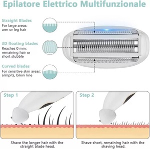 Afeitadora Eléctrica Húmeda y Seca para <span class=keywords><strong>Mujer</strong></span>, 5 en 1, Inalámbrica, con Cuchillas Reemplazables para Rostro, Cejas y Nariz - Product Image 5