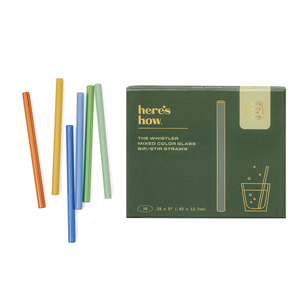 Voici les pailles en verre Whistler, lot de 6, couleurs assorties, 5 pouces, pour boire et mélanger. - Product Image 1