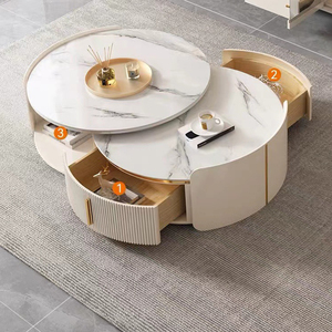 Bộ bàn ghế phòng khách gỗ sồi/bạch dương, bàn trà có thể thu gọn, màu sắc tùy chỉnh, dành cho khách sạn - Product Image 6