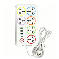 Regleta de alimentación universal IP44 de 10A con 6 tomas USB-C de cobre, interruptor y enchufes inteligentes para uso hospitalario