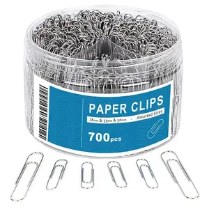 Clips de papel recubiertos de Color libre de PVC Clips de papel de oficina para escuela de oficina y uso Personal 600 piezas por paquete negro