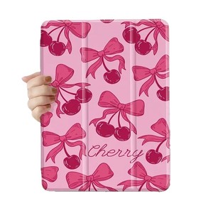 Étui de protection pliable à trois volets avec motif cerise et nœud papillon pour <span class=keywords><strong>iPad</strong></span> 10, <span class=keywords><strong>iPad</strong></span> 7/8/9 10,2 pouces, avec emplacement pour stylet, résistant aux chutes - Product Image 5