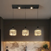 Lustre de restaurant original de designer, éclairage intelligent en acier inoxydable et cristal, luxe haut de gamme, moderne et minimaliste
