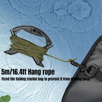 Grand Seau à Poissons Vivants 28L, Support Portable pour Pêche Minnow Seau Pliable en Maille, Appâts de Pêche, Mallette de Rangement pour Pêche en Plein Air