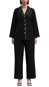 <span class=keywords><strong>Pigiama</strong></span> da <span class=keywords><strong>donna</strong></span> di moda calda <span class=keywords><strong>pigiama</strong></span> da <span class=keywords><strong>donna</strong></span> in seta di ghiaccio in raso Jacquard con nuovo animale a maniche lunghe - Product Image 2