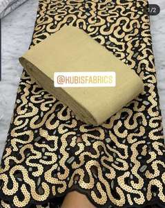 Tissu Organza Traditionnel Africain en Gros, Tissu ASO EBI pour Mariage et Fête, Tissu à Paillettes Coupées à la Main - Product Image 2