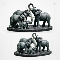 Sculptures d'éléphants en résine personnalisées, grandes sculptures de dessins animés, finition peinte à la main, couleur et logo personnalisés, décoration intérieure, cadeaux, artisanat en résine