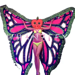 Bar Gogo High-altitude Performance Props Fluorescent Butterfly Wings Nightclub Theme Show Party Stage Costumes