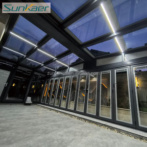 Sunkaer Enceinte coulissante en verre rétractable automatique pour <span class=keywords><strong>jardin</strong></span> extérieur, piscine ou villa, véranda, couverture <span class=keywords><strong>de</strong></span> toit, moulage plat dans le sol - Product Image 6