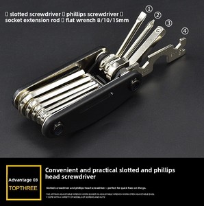 Juego de Destornilladores Plegables Multifuncionales y Llaves de Tubo Hexagonales Mo Jielong, Diseño Plegable de Acero al Carbono, Compacto - Product Image 4