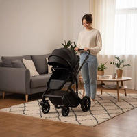Poussette bébé pliable en métal, inclinable et réversible, multifonctionnelle 2 en 1 Kidilo, 0-6 mois