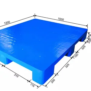 Dokuz ayak plastik palet 1200*1000*130 Euro lojistik taşıma için dayanıklı hijyenik HDPE çelik boru