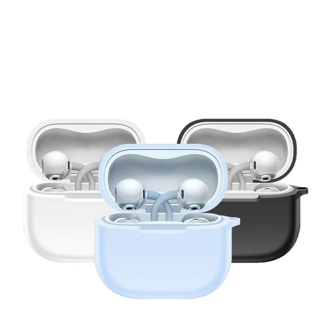 Silicone Earphone Cover for Huawei Freeclip 2 with Metal Hook Wireless Charging Protect Cover