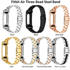 <span class=keywords><strong>Bracelet</strong></span> de montre de <span class=keywords><strong>luxe</strong></span> en acier inoxydable à 3 maillons pour Google <span class=keywords><strong>Fitbit</strong></span> Air, <span class=keywords><strong>bracelet</strong></span> de remplacement réglable en métal - Product Image 1