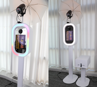 Nouvelle Offre 2026 : Cabine Photo Ovale en Aluminium Durable pour iPad avec Éclairage LED RGB Contrôlé par Application et Valise de Transport à Roulettes – Idéale pour Mariages
