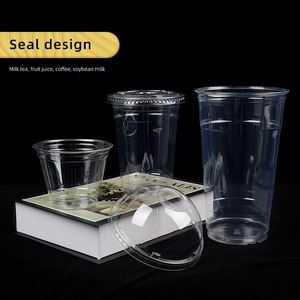 1000 Pack 16 oz <b>Plastic</b> <b>Cups</b> PET Disposable Cold <b>Drinking</b> <b>Cups</b> Crystal Clear Perfect for Ice Coffee Smoothie Soda with Dome Lids - Product Image 2