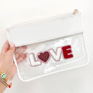 แพทช์ปักลายรูปหัวใจ XOXO วันวาเลนไทน์ ขนาดใหญ่ ขอบกลิตเตอร์ ติดด้วยเตารีด ประดับเลื่อม - Product Image 5