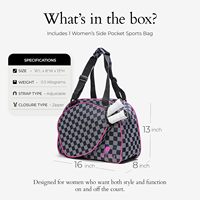 Sac de pickleball PikleBall Premium pour femmes, style sportif, élégant, polyvalent, porte-bouteille d'eau, poche rembourrée pour raquettes, convient à 2+ raquettes
