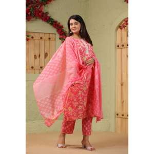 Tradicional señoras Kurta para verano venta al por mayor nueva moda tradicional indio algodón Kurti conjunto con bordado hecho a mano - Product Image 3