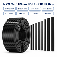Câble de commande flexible 2 conducteurs 2 x 0,5 mm² H05VV-F RVV en cuivre isolé et gainé PVC 300/500V pour connexions d'instruments