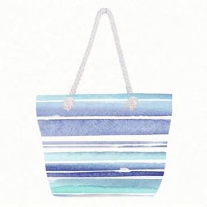 Bolsos de Mano para Mujer con Estampado de Moda, Asa de Cuerda de Algodón, Bolso de Playa de Yute - Product Image 2