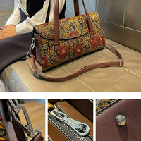 Tas Selempang Wanita Retro PU Harga Grosir dengan Logo Custom Kapasitas Besar Portabel untuk Penggunaan Sehari-hari