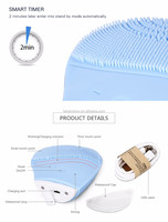 Nettoyeur facial portable à vibrations soniques en silicone, étanche, compatible avec les prises universelles UK, US, EU, ZA pour les voyages et les soins à domicile
